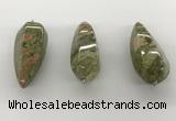 NGP5555 14*40mm - 23*58mm teardrop unakite gemstone pendants