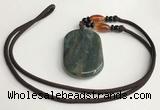 NGP5701 Agate oval pendant with nylon cord necklace