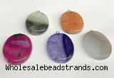 NGP5730 30*40mm oval agate gemstone pendants wholesale