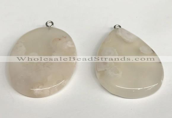 NGP5735 30*40mm freeform sakura agate pendants wholesale