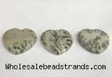 NGP5760 35*35mm heart jasper gemstone pendants wholesale