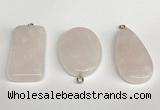 NGP5763 20*40mm - 25*35mm freefrom rose quartz pendants