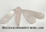 NGP5767 14*40mm - 15*55mm teardrop rose quartz pendants wholesale