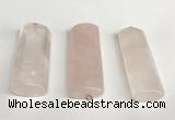 NGP5769 18*55mm - 20*58mm flat tube rose quartz pendants wholesale