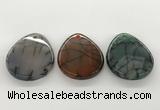 NGP5785 35*45mm flat teardrop agate pendants wholesale