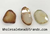 NGP5791 25*35mm - 35*55mm faceted freeform agate slab pendants