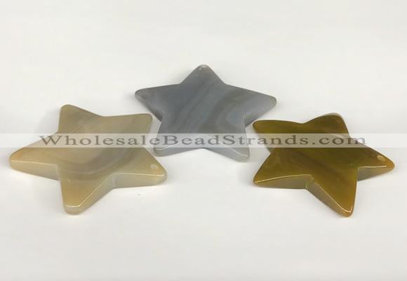 NGP5806 50mm star agate gemstone pendants wholesale