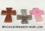 NGP5812 40*55mm cross agate gemstone pendants wholesale