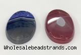 NGP5826 35*55mm faceted oval agate gemstone pendants wholesale