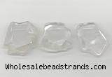 NGP5841 35*55mm - 45*65mm faceted freeform white crystal pendants