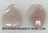 NGP5847 35*55mm faceted flat teardrop rose quartz pendants wholesale