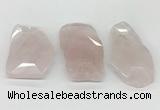 NGP5848 35*50mm - 50*70mm faceted freeform rose quartz slab pendants