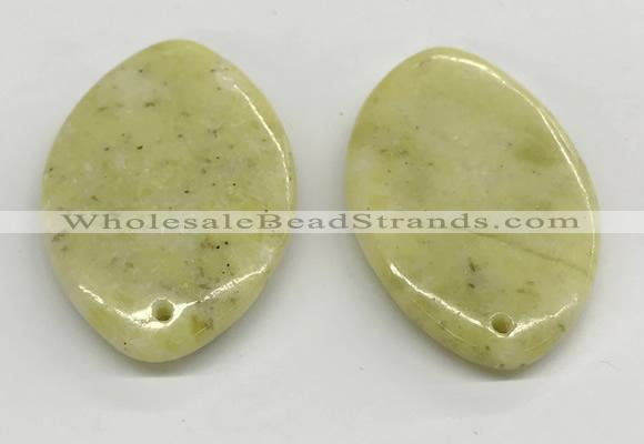 NGP5862 35*55mm marquise lemon jade pendants wholesale