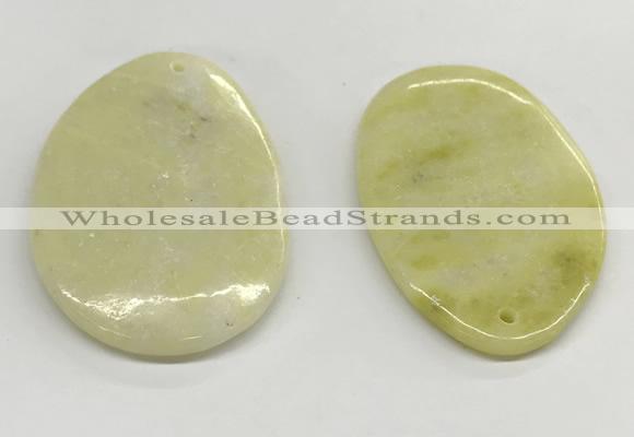 NGP5863 35*55mm - 38*58mm freeform lemon jade pendants wholesale