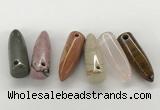 NGP5876 12*38mm cone mixed gemstone pendants wholesale