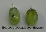 NGP6014 18*30mm - 22*35mm freeform green rutilated quartz pendants