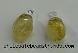 NGP6016 18*30mm - 22*35mm freeform citrine gemstone pendants