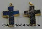 NGP6043 30*40mm - 35*45mm cross labradorite pendants