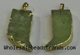 NGP6052 15*40mm - 18*45mm horn green rutilated quartz pendants