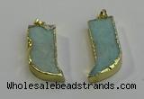 NGP6055 15*40mm - 18*45mm horn amazonite pendants