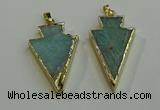 NGP6066 20*40mm - 25*45mm arrowhead amazonite pendants