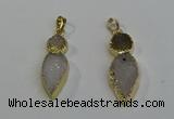 NGP6069 16*40mm - 18*45mm arrowhead druzy agate pendants