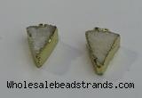 NGP6073 20*25mm - 25*35mm triangle druzy quartz pendants