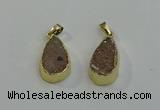 NGP6079 15*25mm – 18*30mm flat teardrop druzy agate pendants