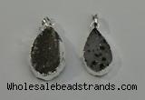 NGP6080 15*25mm – 18*30mm flat teardrop druzy agate pendants