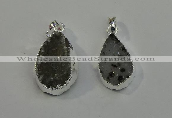 NGP6080 15*25mm – 18*30mm flat teardrop druzy agate pendants