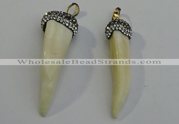 NGP6083 12*60mm – 18*65mm horn wolf tooth pendants wholesale