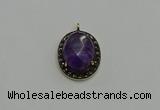 NGP6097 20*25mm - 22*30mm oval amethyst pendants wholesle