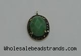 NGP6099 20*25mm - 22*30mm oval green aventurine pendants wholesle