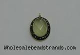 NGP6100 20*25mm - 22*30mm oval lemon quartz pendants wholesle