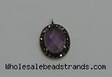 NGP6101 20*25mm - 22*30mm oval amethyst pendants wholesle