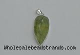 NGP6109 12*35mm - 15*40mm arrowhead green rutilated quartz pendants