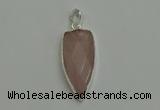 NGP6111 12*35mm - 15*40mm arrowhead rose quartz pendants