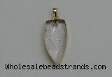 NGP6120 12*35mm - 15*40mm arrowhead white crystal pendants