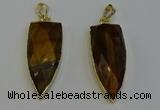 NGP6126 12*35mm - 15*40mm arrowhead yellow tiger eye pendants