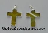 NGP6157 25*40mm - 30*40mm cross agate gemstone pendants