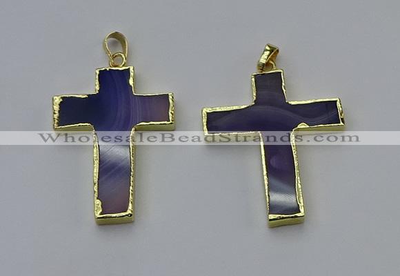 NGP6168 25*40mm - 30*40mm cross agate gemstone pendants