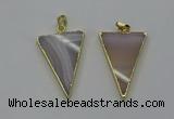 NGP6176 25*35mm - 30*40mm triangle agate gemstone pendants