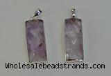 NGP6182 14*30mm - 15*38mm faceted rectangle light amethyst pendants