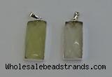 NGP6183 14*30mm - 15*38mm faceted rectangle lemon quartz pendants