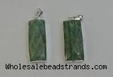 NGP6186 14*30mm - 15*38mm faceted rectangle amazonite pendants