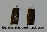 NGP6187 14*30mm - 15*38mm faceted rectangle yellow tiger eye pendants