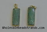 NGP6204 14*30mm - 15*38mm faceted rectangle amazonite pendants