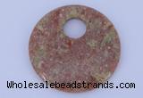 NGP622 5pcs 6*50mm Chinese unakite gemstone donut pendants