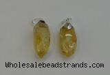 NGP6221 12*28mm - 15*30mm faceted bullet citrine pendants