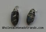 NGP6226 12*28mm - 15*30mm faceted bullet labradorite pendants